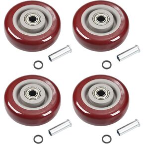 عجلات MROMAX 4 بوصة مع 3/8 "Bore 4pcs 4" × 1.25 "عجلات PU 3/8" Axle 4 "عجلة الاستبدال لشاحنات منصة ، مقطورة ، شواية ، طاولة المنشار ، صندوق الأدوات ، السرير ، السرير ، لوحة الذرة