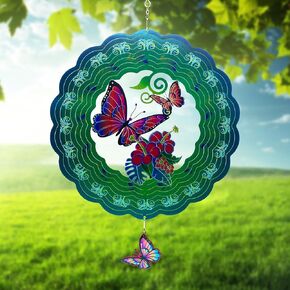 Dog Metal Wind Spinners, Dog Gifts for Women Mom Grandma Wife Men Dog Lovers, 12 inch Lage 3D Stainless Steel Hanging Wind Spinner for Outdoor Indoor Home Yard Art Garden Decorations