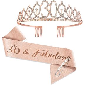 عيد ميلاد Tiaras و Crowns للنساء الفتيات ، زخارف عيد ميلاد Rose Gold Sash Crystal Tiara Supplies