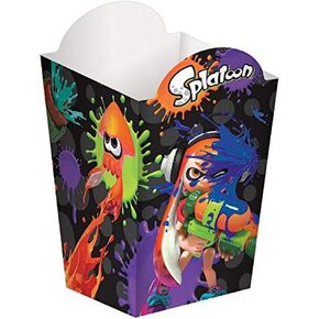 Splatoon Design Popcorn Paper Containers - 3.5" x 5.375" | Multicolor | Pack of 8