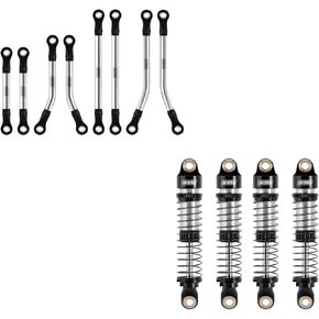 INJORA Stainless Steel Link Set and 53mm Shocks for TRX4M Upgrade Parts 1/18 RC Crawler Car