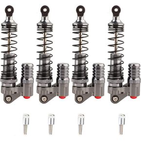 Oumefar 4 Pcs Shock Absorbers, CNC Machining Aluminum Shock Absorber Double Spring Compatible with Axial / SCX10 / D90 / RC Crawler Car RC Accessories