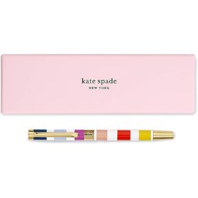 Kate Spade New York Black Ink Ballpoint Pen with Reusable Gift Box, Professional Office Pen for Women Accepts Standard Refills (Modern Leopard)