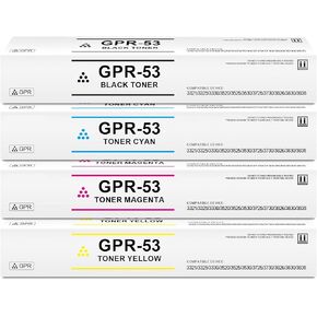 GPR-53 خراطيش الحبر مجموعة أسود سماوي أرجواني أصفر متوافق مع Canon GPR53 لـ ImagerUnner Advance IR-Avd DX 3321 3325 3330 3520 3525 3530 3725 3730 3826 3830 3835 Printer