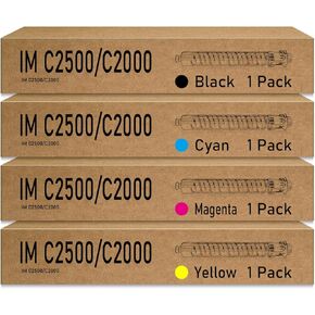 Remanufactured IM C2500 C2000 Toner Cartridge Replacement for Ricoh 842307 842308 842309 842310 for Ricoh Lanier Savin IMC2500 IMC2000 Printer ( 4-Pack, BK C M Y )