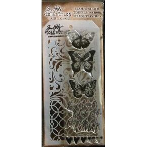 Tim Holtz stencil & stamp set-thmm104