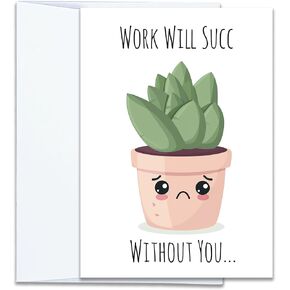 Hat Acrobat Coworker Leaving Card Funny Going Away Card for Coworker - 5 x 7 Inch Good Bye Card with Envelope - Farewell Card for Coworker Leaving - Good Luck Finding Better Coworkers Than Us (Succ)