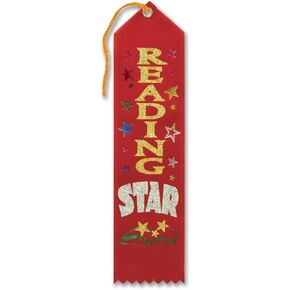 Beistle AR217 REGING STAR AWRED RIBBON ، RED ، 2 "× 8"