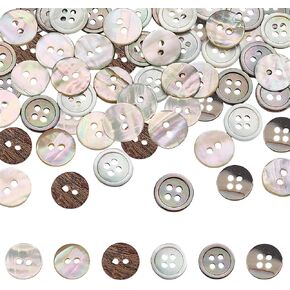 أزرار قذيفة لؤلؤة arricraft 60pcs ، أزرار ثقب مسطحة 2 ، أزرار أزرار قذيفة طبيعية لأزرار قميص القصص المصنوعة من ملابس الخياطة أو الحرف اليدوية DIY