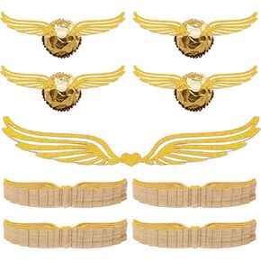 50 PCS Gold Wings for Cupcakes ، Decord Chocolate with Glue Point Glitter Golden Wings Wizards Chocolate Decortions Wefer Cupcake Toppers for Wedding Party Birthday Cake Decoration