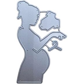 Pregnant Woman Die Cut for Card Making, Woman Metal Cutting Dies Congratulations Die Cuts Birthday Embossing Stencils Template for DIY Scrap-Booking Decor Wedding Birthday Blessing Card
