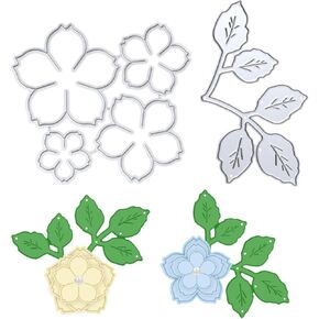 3D Rose Flower Die Cuts Metal Flower Leaf Cutting Dies Wedding Die Cuts Stencils for DIY Scrapbooking Photo Album Decorative Frame Embossing Paper Dies for Card Making