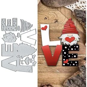 Love Heart Gnome Frame Dies Cuts Metal Cutting Dies Cut Stencils for DIY Scrapbooking Album Decorative Embossing Paper Card Making