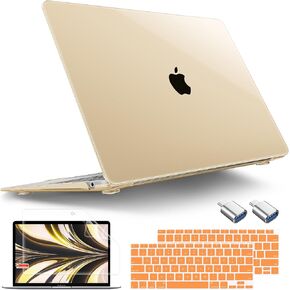 Tuiklol for MacBook Air 13.3 بوصة Case 2021 2020 2019 2018 الإصدار M1 A2337 A2179 A1932 مع معرف عرض الشبكية ، وغطاء القذيفة الصلبة وغطاء لوحة المفاتيح لجهاز MacBook Air 13 ، و Glitter Purple