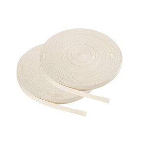 2Pack الأشرطة النسيج لون القطن الطبيعي ، 109 ياردة الشريط متعرجة الشريط التحيز الشريط ملزمة للحرف DIY الخياطة متماسكة ، البيج (3/8 بوصة)
