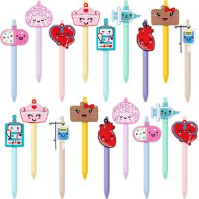 ReliThick 18 Pcs Nurse Pens Bulk 2025 Cute Nurse Week Appreciation Gifts Student Work Accessories Ballpoint Pens for Medical Assistant Doctor Healthcare Worker(Mixed Color,Cute Nurse) in Saudi Arabia