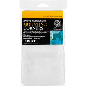 Lineco Polypropylene 3 Inch Full View Photo Mounting Corners. Easily Mount Your Art, Pictures, Craft, and Documents, Used for Scrapbooking, DIY, Displaying. Pack of 100, Set of 2.