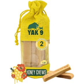 yak9 Cheese Dog Chews ، وعلاج البروتين العالي ، والطبيعة ، وخالية من الجلود ، وطويل الأمد مع الفيتامينات والمعادن ، الحجم الكبير ، العسل ، جهاز كمبيوتر ، 1 رطل