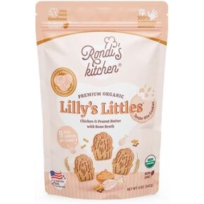 Rondi's Kitchen Lilly's Littles All-Natural & Organic Healthy Soft Dog Treats, Healthy Snacks for Small Dogs, Puppies, and Seniors, Tender Bite Cookies, Human Grade - Chicken & Peanut Butter