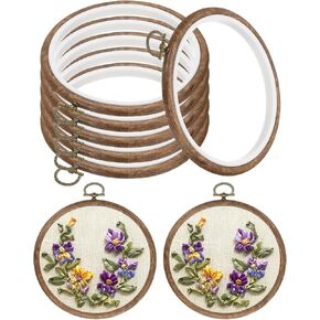 Patikil 7inch تطريز طوق ، 6pcs Cross Cross Stitch Rubber Frame Service Wood Circle Frame Fring for Embroidery Art Craft Orching Decoration Hanging Decoration in Kuwait