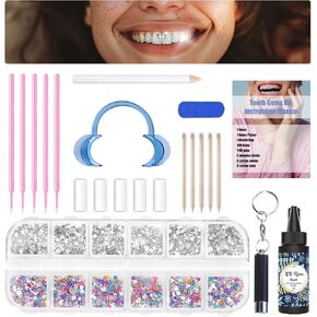 مجموعة جواهر المجوهرات Duoduobuy مع Glue & Light Professional Crystals Kit Miamonds Gems الحلي للأحجار الكريمة الساطعة المنزلية