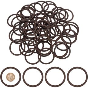 AHANDMAKER 100 PCS حلقات خشبية طوق بني طبيعية Macrame Rings Wooden Dircles الحلي الزخارف الحلي الخشبية