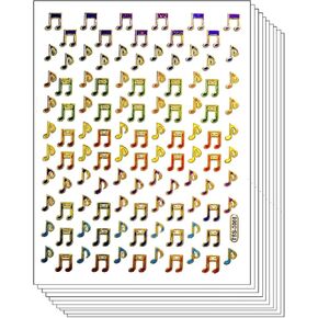 ملصقات Glitter Pack 10 Sheets ملونة Music Note Song Musical Label Cartoon Scrapbooking & Paper Kids Crafts Party Gift (03)