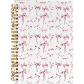 Coquette Pink Bow دفتر ، Girly Teen Girls Women Pink Preppy Journal Notebooks ، اللوازم المكتبية الجمالية الوردية ، لوازم SCHOOL BOW HARDCOVER NOTERAL
