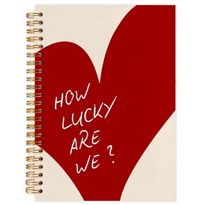 yhtrg كم نحن محظوظون نحن مجلة Notebook Inspirational Spiral Noteboor ، Preppy Girly Noteboor for Women ، Red Heart Posthetic Journals ، Inspirational Notebooks for Office Schools ، 5.5 × 8.3