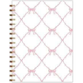 Coquette Pink Ribbon Bow Notebook 5.5x8.3 ، Preppy Coquette Journal ، Girly Preppy Bow Journal ، Coquette Girly Office Supplies ، Realthetic Notebooks for Women