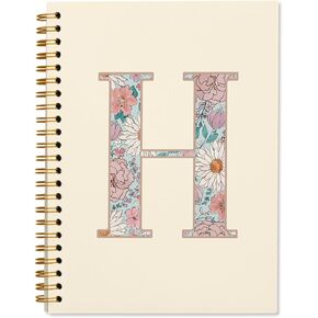 ShowDraven Initial Letter V Notebook, Personalized Gifts, Custom Notebook Journals for Writing, Monogrammed Gifts for Women, Personalized Notepads, Hardcover Spiral Notebook 5.5 x 8.3
