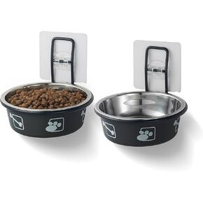 Dog Crate Water Bowl No Spill,Hanging Pet Bowl for Small Pet,Removable Ceramic Cage and Kennel Water Bowl,Food & Water Feeder Coop Cup for Cat, Puppy, Bird, Guinea Pigs,Easy Attach and Dishwasher Safe
