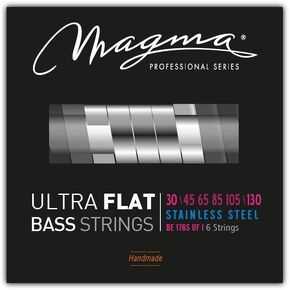 Magma Ultra Flat Electric Bass Guitar Strings - 5 String Light Gauge Stainless Steel Strings - Long Scale 34 inch 5 String Set 40-125 gauges (BE155SUF) - 1 Set Bass Strings