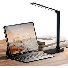 Desk Lamp, LUJOLUMIN Desk Light, Dimmable Reading Lamp, 8W, 700 Lumen, 3 Brightness Levels, Touch Control, LED Foldable Led Lamp for Kids, Working, Office, Study