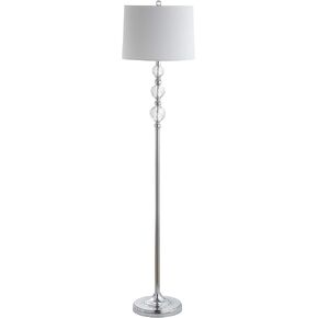 SAFAVIEH Lighting Collection Venezia Clear Crystal/ Chrome 61-inch Living Room Bedroom Home Office Standing Floor Lamp (LED Bulb Included) in Kuwait