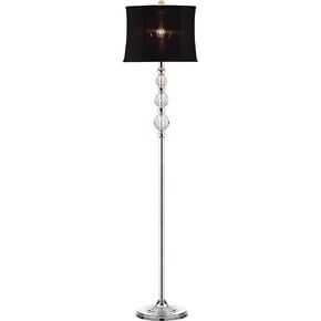 SAFAVIEH Lighting Collection Venezia Clear Crystal/ Chrome 61-inch Living Room Bedroom Home Office Standing Floor Lamp (LED Bulb Included)