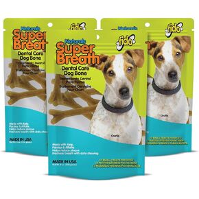 Naturals Super Breath Dental Care Bones للكلاب - 13 علاجًا لكل حزمة (3 عبوات) - للكلاب الصغيرة (مصنوعة في الولايات المتحدة) - تساعد مضغات Dog Dental على تقليل البلاك وتراكم التارت ، وتنفسها.