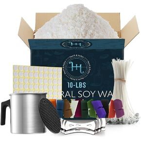 Hearth & Harbour DIY Candle Making Kit للبالغين والأطفال ، وإمدادات صنع الشموع ، 10 رطل. رقائق شمع شمع الصويا ، صنع أدوات شمعة الصويا ، صنع شمعة مميزة