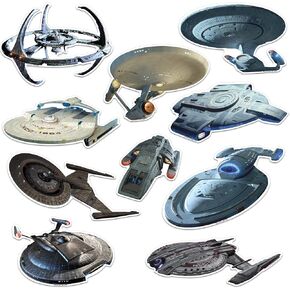 Star Trek Ships Large Sticker Pack Die Cut Vinyl Large Deluxe Stickers Variety Pack - Laptop, Water Bottle, Scrapbooking, Tablet, Skateboard, Indoor/Outdoor