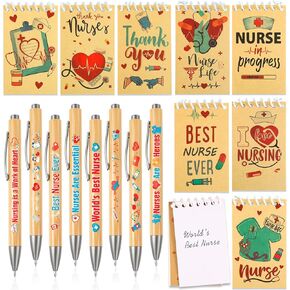 هدايا الأسبوع الممرضات Howaf Bulk 2025 Pens Pens Notes Set ، شكرًا لك ممرضات هدية المفترات الافتراضية بأجهزة الهدايا ذات الهدايا الممرضة يوم الوذاع RN.