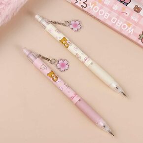 2Pcs 0.7mm Cute Mechanical Pencils, Cartoon Bear Mechanical Pencil, Automatic Pencils Kawaii Automatic Pencils School Office Press Pen Writing Supplies Mechanical Pencils, Office and School Supplies