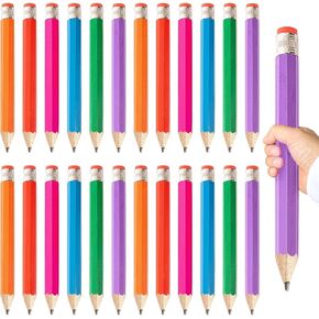 OMISTAR 24 PCS Giant Pencils for Kids Adults, 13 Inch Wooden Jumbo Pencil with Eraser and Protective Cap, Big Novelty Pencil Prop for Classroom and Home