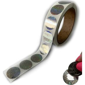 My Scratch Offs 250 Pack Glitter 1 inch Holographic Silver Round Scratch Off Sticker Labels for DIY Make Your Own Replica Lottery Raffle Ticket Games Pregnancy Reveal