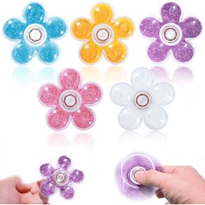 Scione 5pack Fidget Spinners ، ألعاب Valentine Cofget مع بريق ملون للأطفال البالغين ، ألعاب Figette الهادئة لـ 8-12 ، ألعاب حسية تملأ لجوائز الفصول الدراسية ، القلق ADHD ADHD Autism Toys