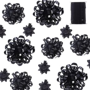 25 Pcs Gift Bows Assortment - 3 Size Gift Bowsand 1 Crimped Curling Ribbons, Perfect for Christmas, Holiday，Birthdays, Weddings, Baby/Bridal Showers, Party (White) in Kuwait