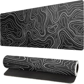 Japanese Desk Mat Red Full Moon Desk Pad Black Riverside Large Mouse Pad Gaming Mousepad Extended XL Keyboard Pad 31.5 x 11.8 in Laptop Computer Mouse Keyboard Mat for Office Desk Decor