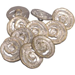 Mibo 10pcs الزنك يموت الزنك الزر المعدني الزر - نمط الملف اللولبي - 30L (19 مم) - النحاس الفضي