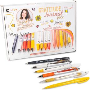 Pentel Carrie Walker Crititude Wratitude Kit and Journaling Kit و Gel Abs و Marker Variety Pack ، لوحة ألوان ملهمة ، 14 قطعة