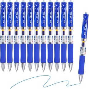 M&G Gel Pen Medium Point 0.5mm, 12 Pack Quick Dry Smooth Retractable Blue Gel Ink Rollerball Pen for Home Office Writing Note Taking Journaling Business, Style 1