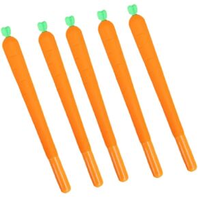 5Pcs Orange School Company Writing Gel Pen, Creative Classic Cute Gel Pen to Write Smoothly Funny Carrot 0.5mm Black Gel Ink Writing Office School Supply Creative Gift